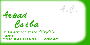 arpad csiba business card